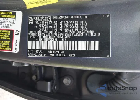 2013 Toyota Venza Xle V6 from USA, damaged, VIN 4T3ZK3BB9DU053623